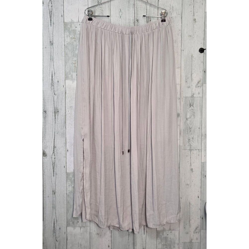 Liz Claiborne Elastic Drawstring Waist Pleated Maxi Skirt Sz. L